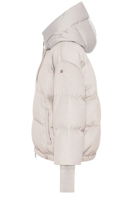 DUNO  Piumino corto oversize in lana con cappuccio tecnico Duno | HEKA PRATO METRE19